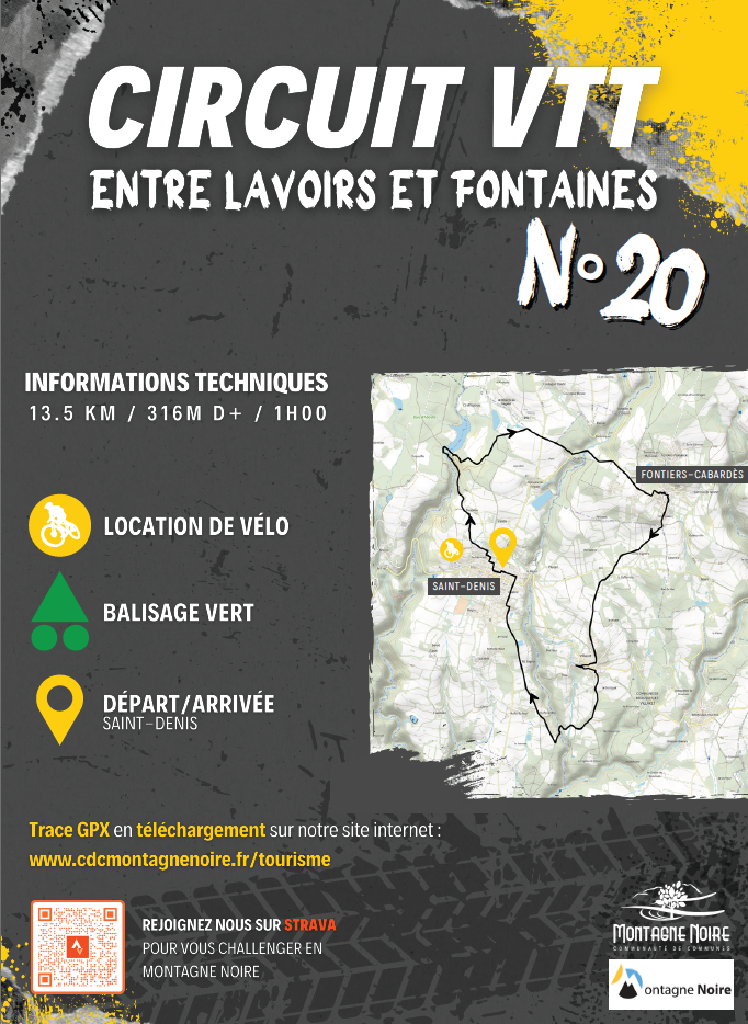 Flyer du circuit n°20 de VTT de Saint-Denis