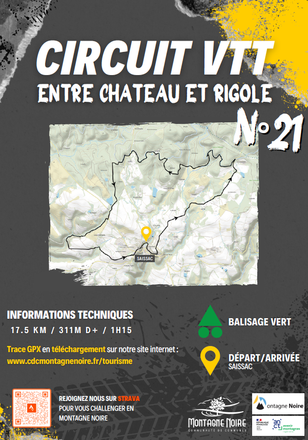 Flyer du circuit de VTT n°21 "Entre château et rigole"